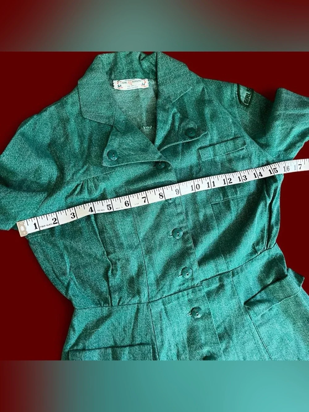 1950s TRUE VINTAGE • RARE 50s Girl Scouts Long Sleeve Cotton Mini Dress